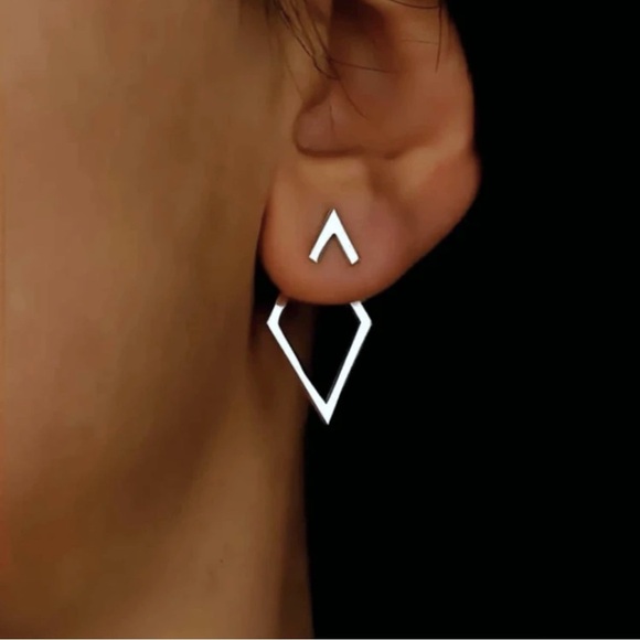 Jewelry - Modern Geometric Silver Earrings